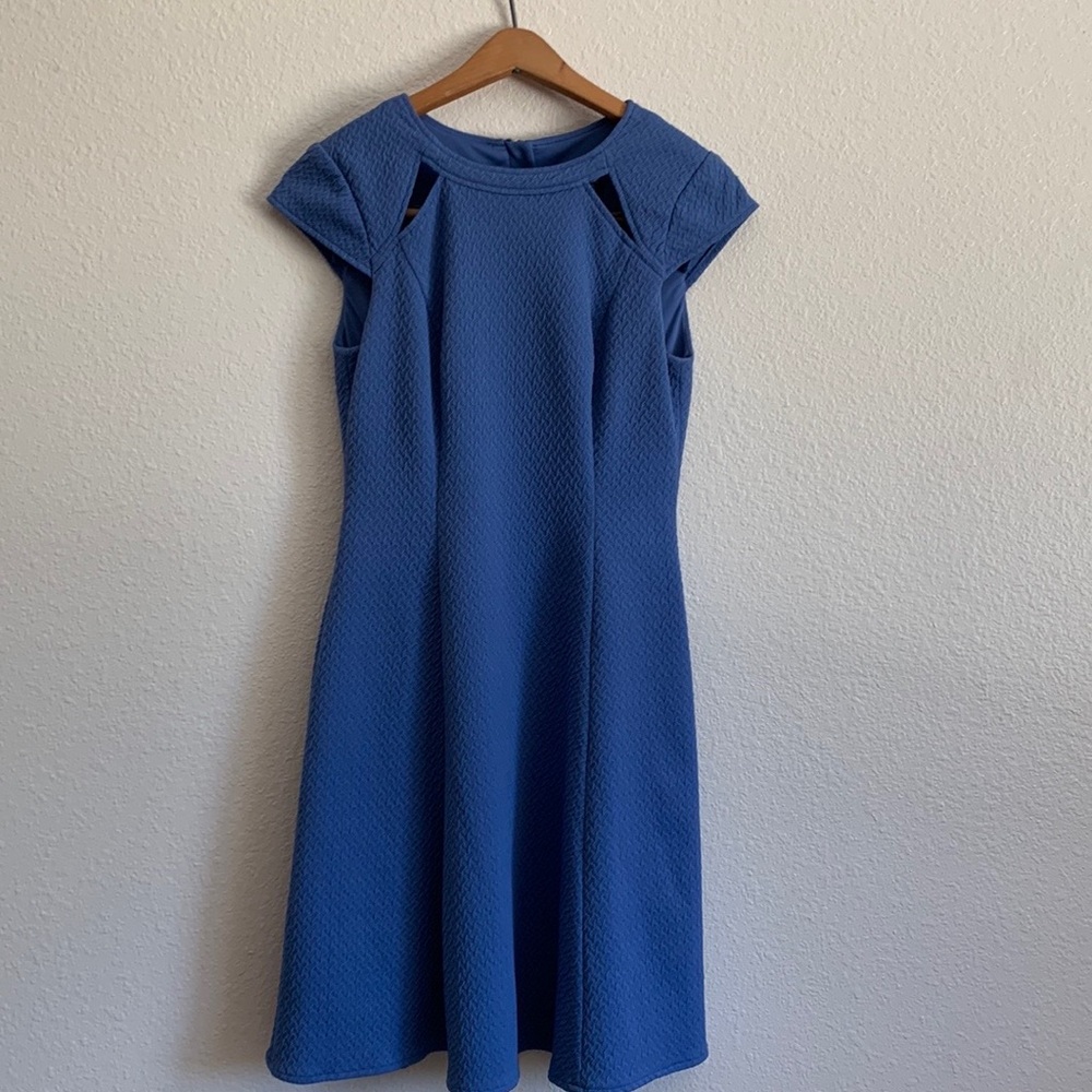 Adrianna Papell Shoulder Cut Out Fit and Flare Dress SZ 2